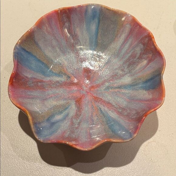 Pink Blue Ceramic Art Bowl - Picture 5 of 7